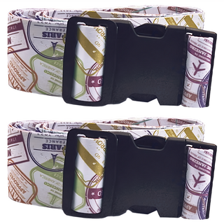 可調式行李帶 Set 2條, 印花普通款 郵票, 180 x 5cm