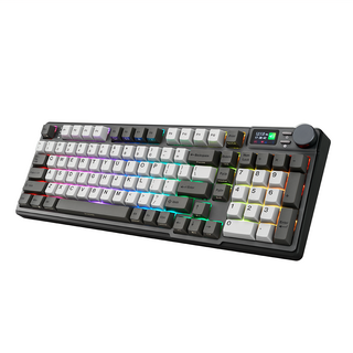 iRocks K85R RGB 熱插拔 無線 機械鍵盤,石墨灰,奶茶軸,98鍵,全鍵無衝突, 407 x 143 x 44mm