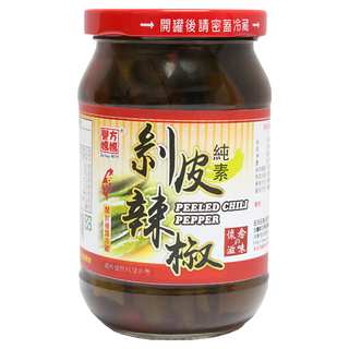 譽方媽媽 剝皮辣椒, 純素懷念滋味, 380g, 1罐
