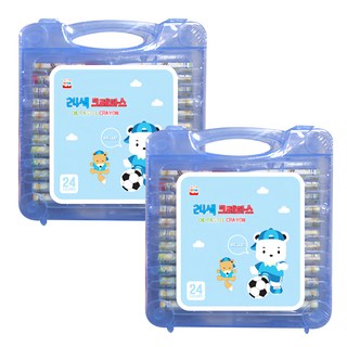 YOUNG ART 男孩款蠟筆套裝 油畫粉蠟筆, 24色, 2個