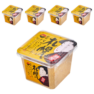 菊鶴 札幌味噌 嚴選非基改黃豆、台灣國產白米 古早技法製作 自然發酵熟成, 500g, 5盒