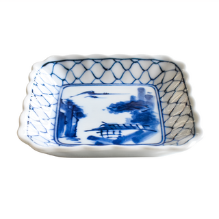 佐和陶瓷國際有限公司 繪山水角形珍味碟 日本製 50ml, 1個, 混和顏色