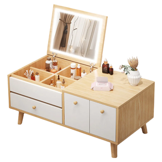 LED燈梳妆臺 尺寸80x39.8x38厘米, 原木