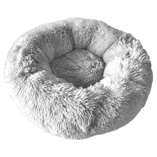 甜甜圈窩-S(直徑50cm) 長毛絨 PP棉 底部點塑防滑, 淺灰色, 1個
