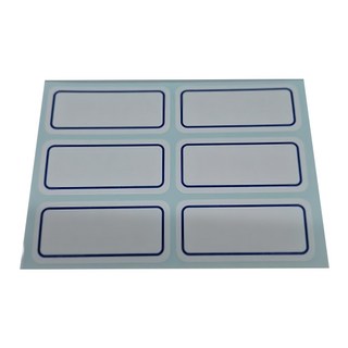 華麗牌 可再貼標籤 5.3 x 2.5cm, 藍框 + 白色, 1200張, 1盒