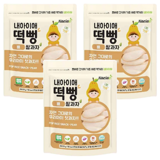 Naeiae 嬰幼兒片狀米餅 無添加, 水梨, 30g, 3包