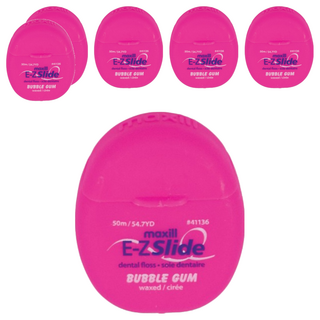 maxill 美適 E-Z Slide 微蠟潔牙線 泡泡糖口味, 50m, 1個, 6個