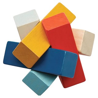 PLAN TOYS Log Puzzle 積木拼圖, 小方柱 多色, 1組