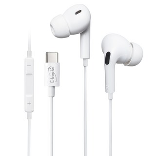 E-books SS41 Type C入耳式線控耳機，適用於iPhone 15與Android, E-EPA246, 白色