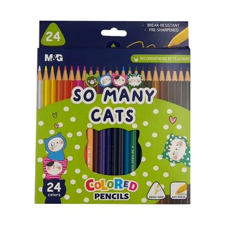 M&G 晨光文具 CAT 色鉛筆套裝, 24色, 防斷裂, 老師推薦, 1盒