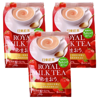 日東紅茶 皇家奶茶 草莓 果汁0.1%使用, 14g, 8包, 3袋
