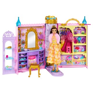 Disney Princesses 迪士尼公主 貝兒公主與手提衣櫥遊戲組, 黃色 + 紅色 + 綠色, 1組