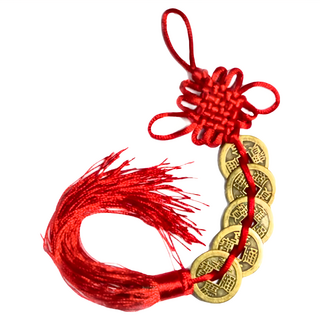 A1寶石 招財化煞鎮宅納福開運吊飾 Set 2條 五帝錢 聚財納福, 1組