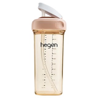 hegen PCTO 輕飲時光PPSU方圓型寬口吸管杯3.0, 嫣粉色, 330ml, 1個