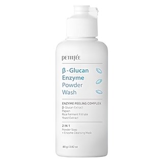 PETITFEE β-葡聚醣酵素潔顏粉, 溫和調理角質, 2合1 去角質潔面粉 80g, 1瓶