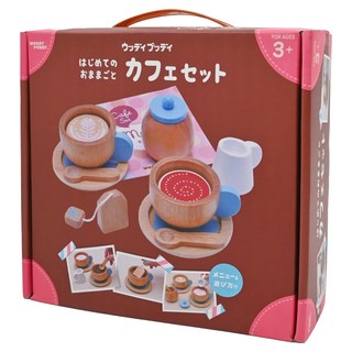 WOODY PUDDY 甜蜜下午茶組 天然木材 適合3歲以上兒童, 木頭色