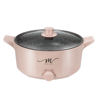 MOLIJIA 魔力家 M21多功能不沾電湯鍋 麥飯石塗層 雙層防燙 三檔火力調節 電源分離式設計, BY011021