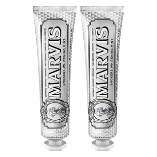 MARVIS 義大利頂級牙膏 菸垢亮白薄荷 菱格白, 85ml, 2條
