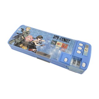 收納王妃 間諜家家酒多功能筆盒 25x9x3cm 藍色, 1個