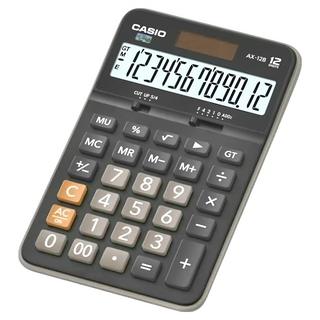 CASIO 卡西歐 雙電源商用12位數計算機 150g, AX-12B, 1台