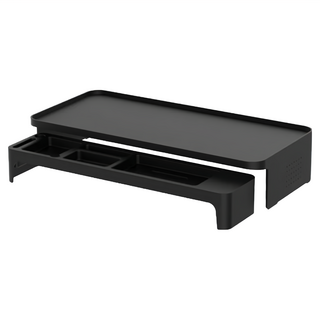 litem 里特 螢幕架 桌上收納組2.0 解決電腦桌空間狹小問題 整潔美觀, 黑色, 1個