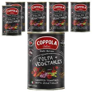 COPPOLA 柯波拉 天然無鹽 綜合蔬菜切丁番茄基底醬, 400g, 6罐