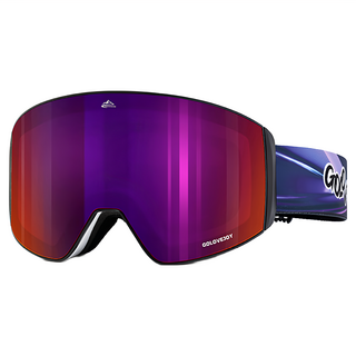 GOLOV.EJOy 超廣角磁吸雙層滑雪護目鏡, 炫彩紫, 17 x 10cm, 防霧雪鏡, 1個