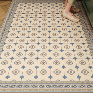 米伽尤拉 復古花紋PVC一抹净地墊 60 x 120cm, 1個