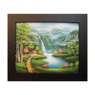 開運陶源 開運化煞風景畫 居家擺飾 山水畫, 38 x 32cm, 1個