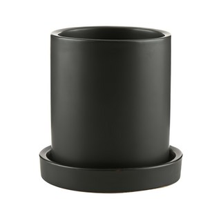 Samho Glass 霧面質感素色花盆, 黑色, 2個