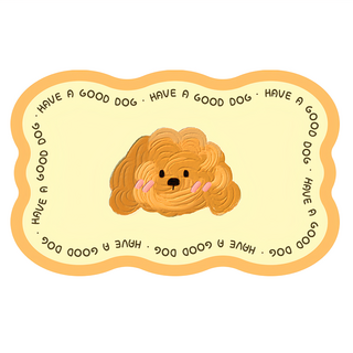 Mega 可愛奶油動物皮革軟硅藻土地墊 奶油狗, 40 x 60cm, 1個