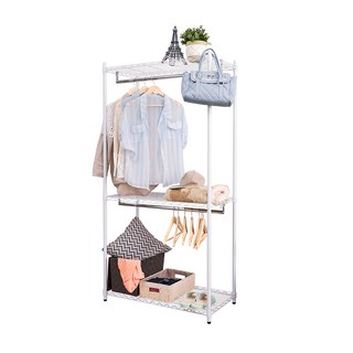 dayneeds 日需百備 輕型烤漆雙桿衣櫥置物架 3層, 白色