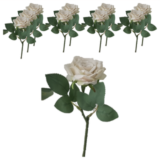 KUIBAO 快豹生活 復古仿真玫瑰花, 白色, 10支