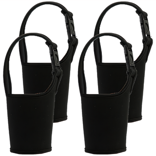 潛水布環保手提杯套 黑色 適用於500-700CC飲料杯, 4個