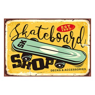 24mama 掛畫 單聯式 漫畫風格 運動 活躍 設計 年輕青春 娛樂 街頭 時尚 無框畫, 60 x 40cm, 復古滑板