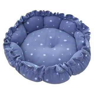 南瓜窩 小星 寵物舒適窩 柔軟短毛絨 保暖寵物床, S, 牛仔藍色, 1個