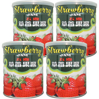 五惠 草莓果醬 早餐吐司/麵包抹醬, 900g, 4罐