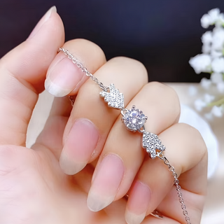 CF Diamond 手鍊 莫桑鑽 羽翼 C0007，D色 FL淨度 3EX切工, 1克拉