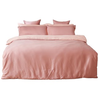 戀家小舖 60支素色天絲 永恆系列 床包 自然天絲 舒適柔軟 溫馨典雅 不含螢光劑 桃花粉, 雙人加大, 1組