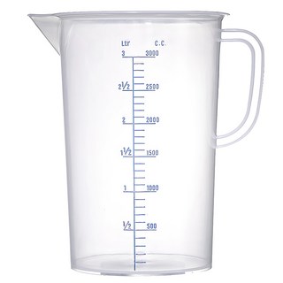 力銘量杯 NO 0070 3L 透明塑膠材質 附手柄 大容量 清晰刻度, 透明, 1個