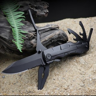 多功能戶外便攜工具鉗組, 黑色, 1支