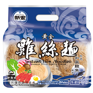 新宏 黃金雞絲麵, 日式和風鰹魚風味, 沖泡式, 5包入, 335g, 1袋