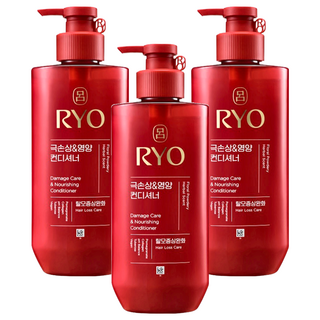 RYO 呂 韓方頭皮瞬效修護 損傷護理&滋養護髮素 花草香, 480ml, 3瓶