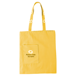 E.City 太陽花雙面環保購物收納提袋 黃色 41x36cm 提把27cm