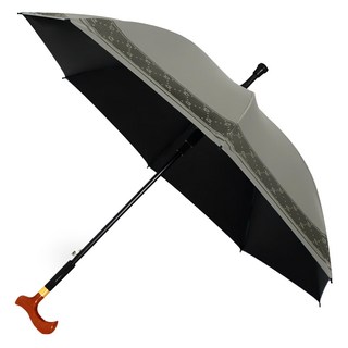 雙龍牌 英爵降溫黑膠休閒傘，分離式設計，助步握把, 岩石灰