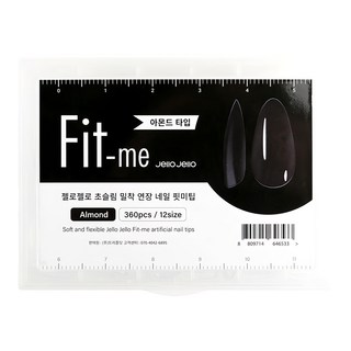 Jello Jello 水滴型穿戴甲片 Set 360片 12種尺寸, 透明色, 1盒