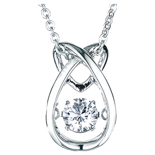 Crossfor Dancing Stone系列 s925純銀懸浮閃動項鍊 鋯石 鍊長40+5cm 繫上相戀