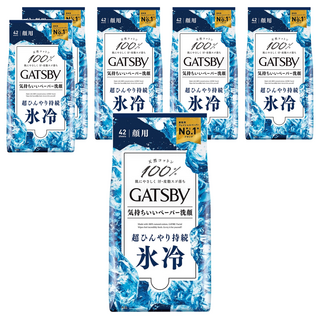 GATSBy 涼感濕紙巾 冰感型 42張, 6包, 199g