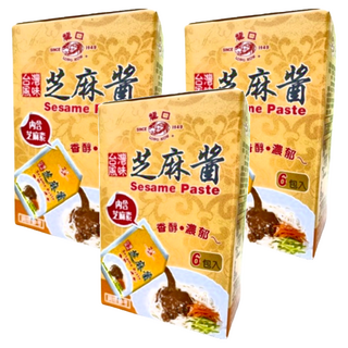 龍口 芝麻醬，台灣風味，香醇濃郁，6包入, 240g, 3盒
