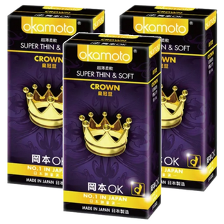 Okamoto 岡本 皇冠型保險套, 10入, 3盒